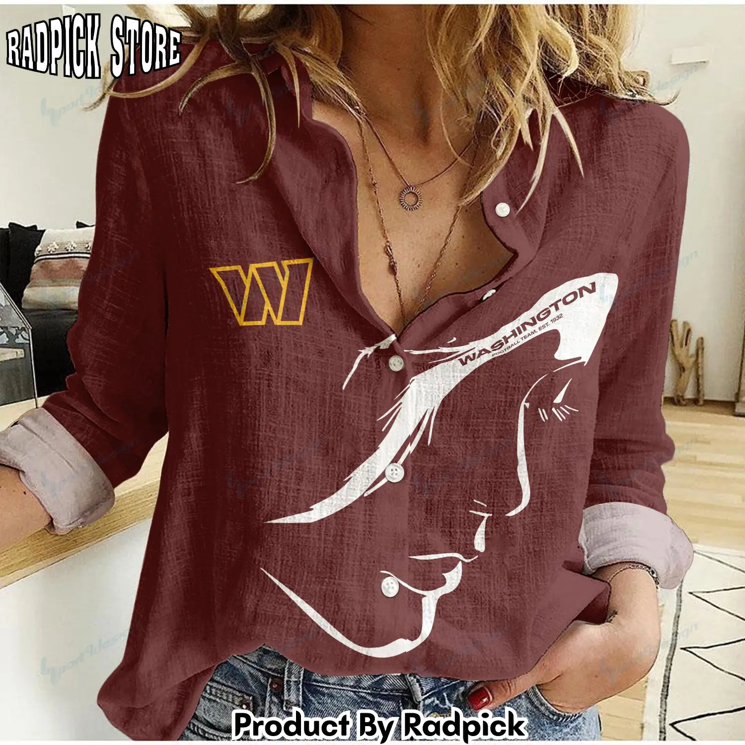 Radpick washington commanders woman shirt rp66238